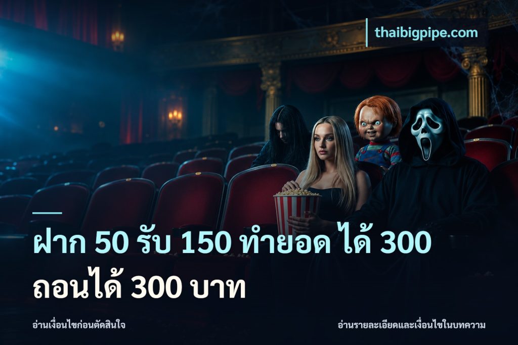 ฝาก 50 รับ 150 ทํายอด ได้ 300 ถอนได้ 300 บาท