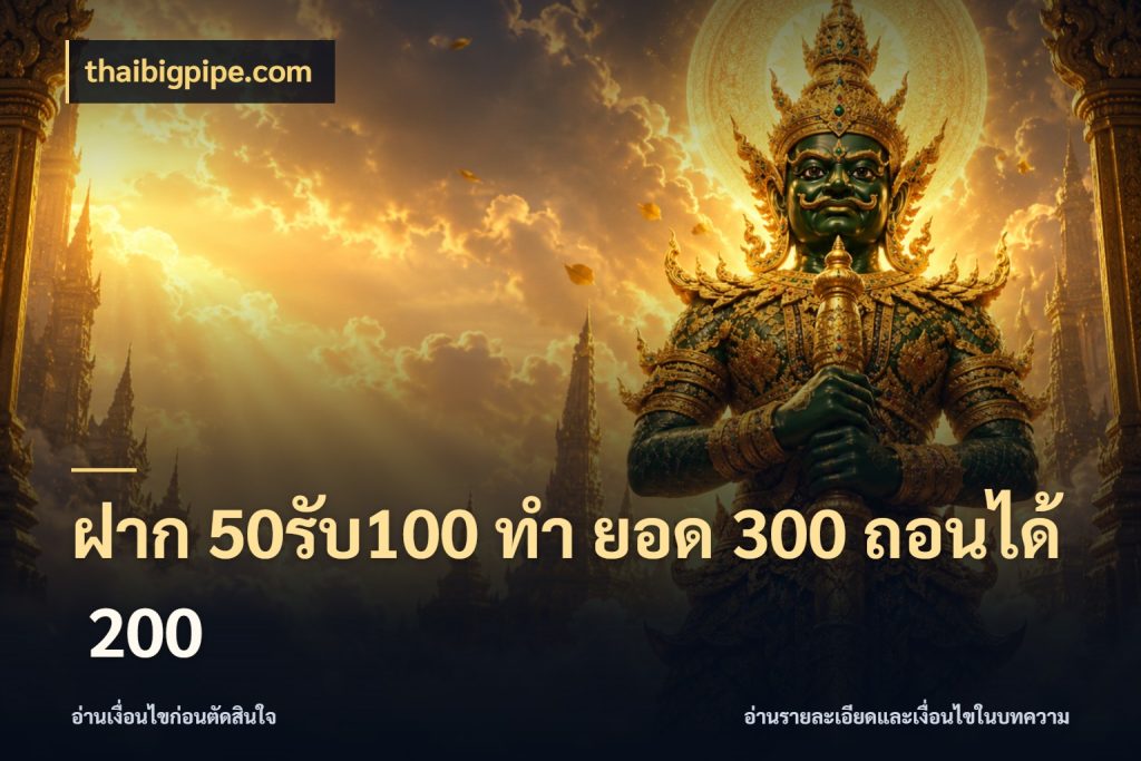 ฝาก 50รับ100 ทํา ยอด 300 ถอนได้ 200
