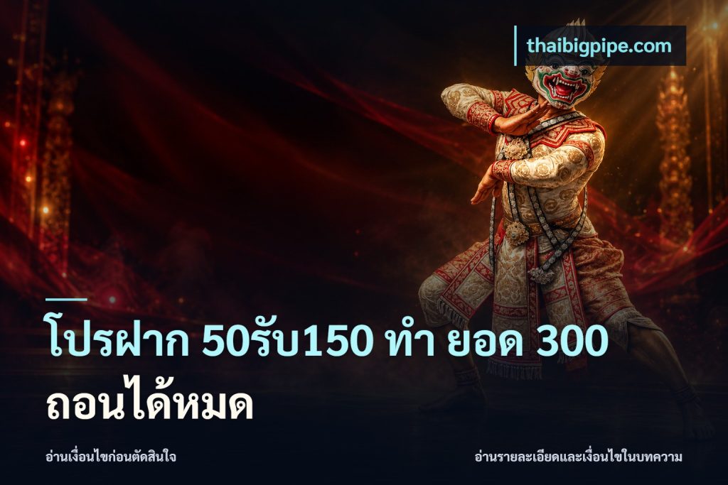 โปรฝาก 50รับ150 ทํา ยอด 300 ถอนได้หมด
