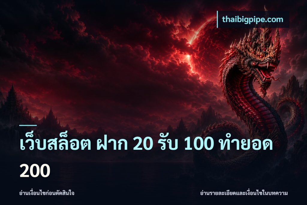 เว็บสล็อต ฝาก 20 รับ 100 ทำยอด 200