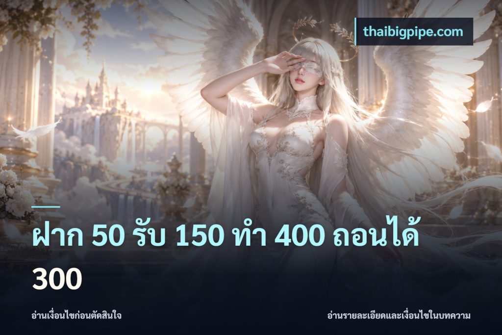 ฝาก 50 รับ 150 ทํา 400 ถอนได้ 300