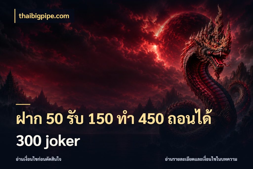 ฝาก 50 รับ 150 ทํา 450 ถอนได้ 300 joker