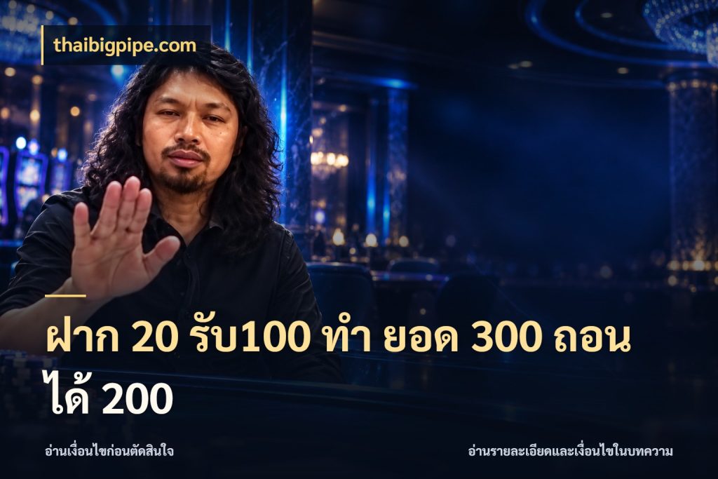 ฝาก 20 รับ100 ทํา ยอด 300 ถอนได้ 200