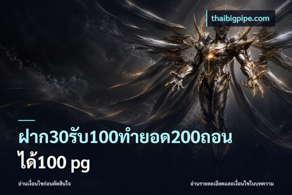 ฝาก30รับ100ทํายอด200ถอนได้100 pg