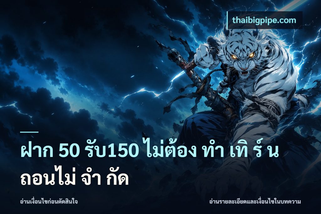 ฝาก 50 รับ150 ไม่ต้อง ทํา เทิ ร์ น ถอนไม่ จํา กัด