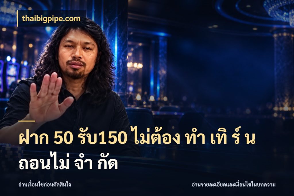 ฝาก 50 รับ150 ไม่ต้อง ทํา เทิ ร์ น ถอนไม่ จํา กัด