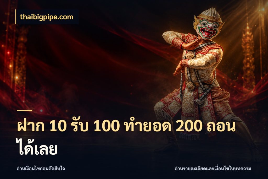ฝาก 10 รับ 100 ทํายอด 200 ถอนได้เลย