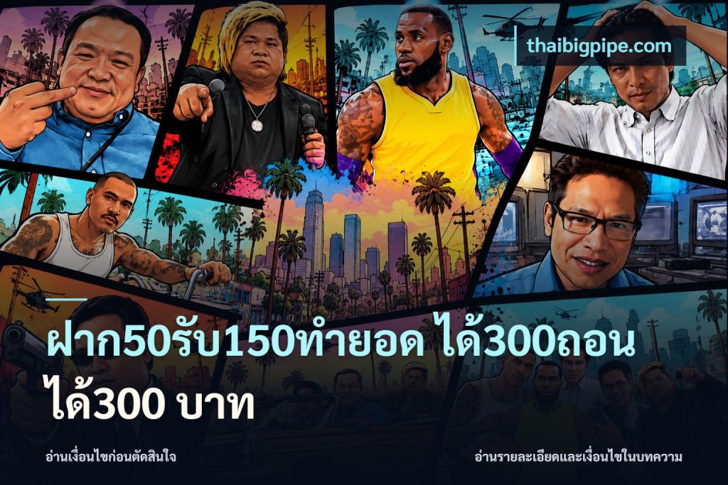 ฝาก50รับ150ทํายอด ได้300ถอนได้300 บาท