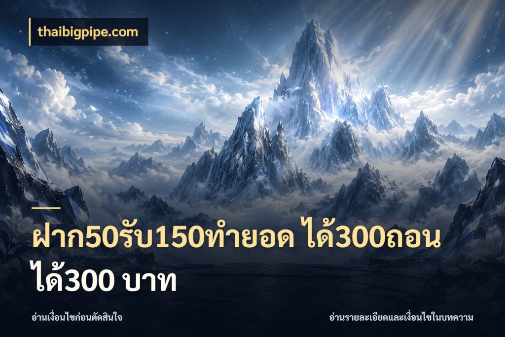 ฝาก50รับ150ทํายอด ได้300ถอนได้300 บาท