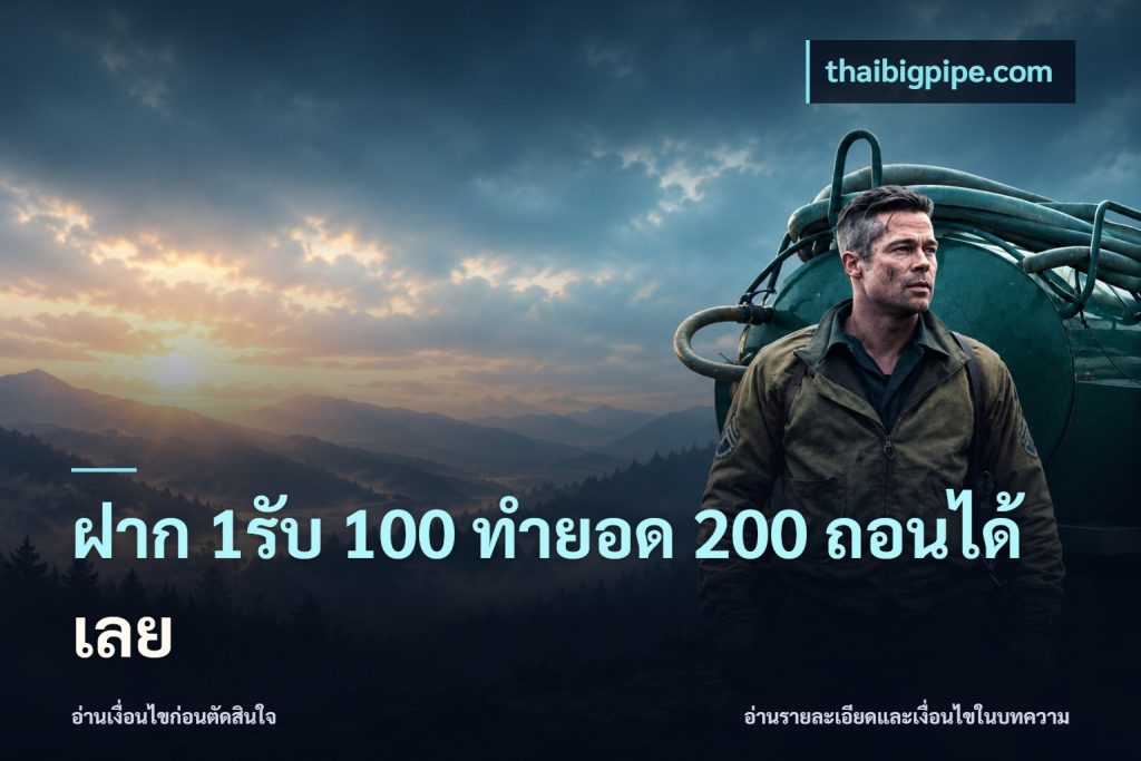 ฝาก 1รับ 100 ทํายอด 200 ถอนได้เลย