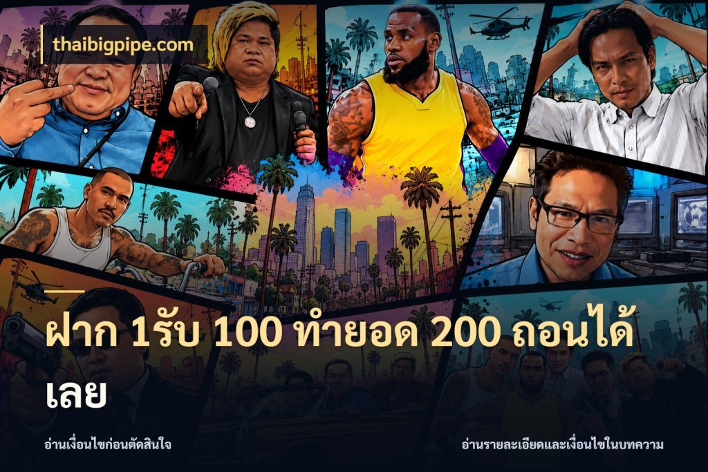 ฝาก 1รับ 100 ทํายอด 200 ถอนได้เลย