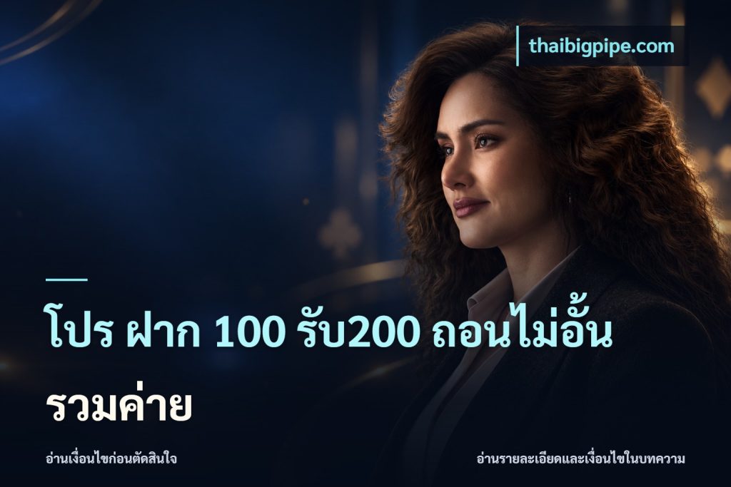 โปร ฝาก 100 รับ200 ถอนไม่อั้น รวมค่าย