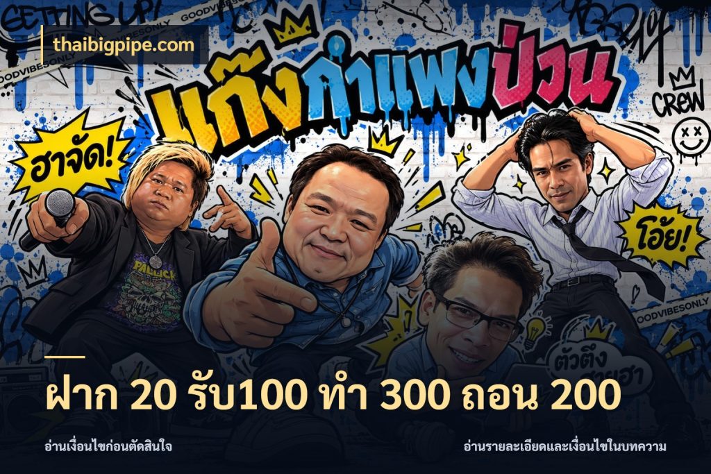 ฝาก 20 รับ100 ทํา 300 ถอน 200