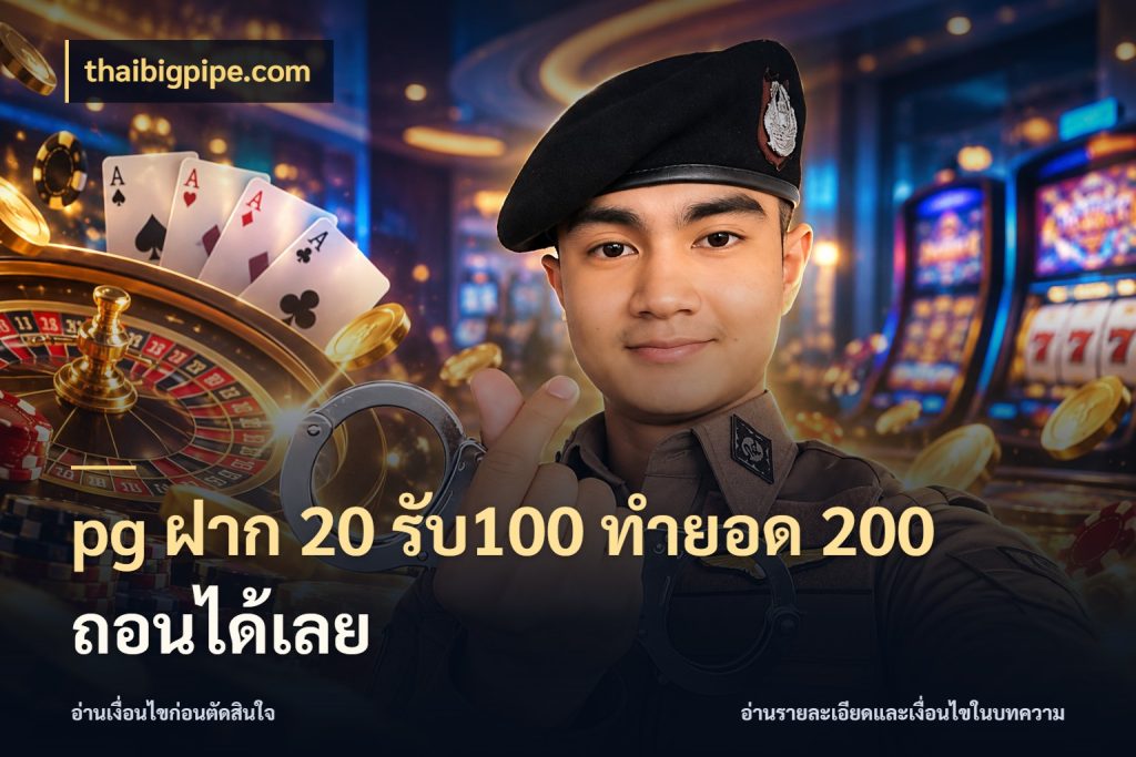 pg ฝาก 20 รับ100 ทำยอด 200 ถอนได้เลย