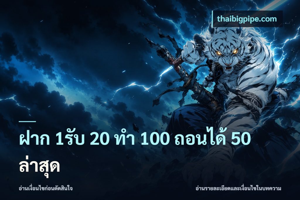 ฝาก 1รับ 20 ทำ 100 ถอนได้ 50 ล่าสุด