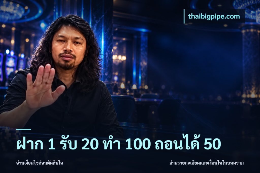ฝาก 1 รับ 20 ทำ 100 ถอนได้ 50