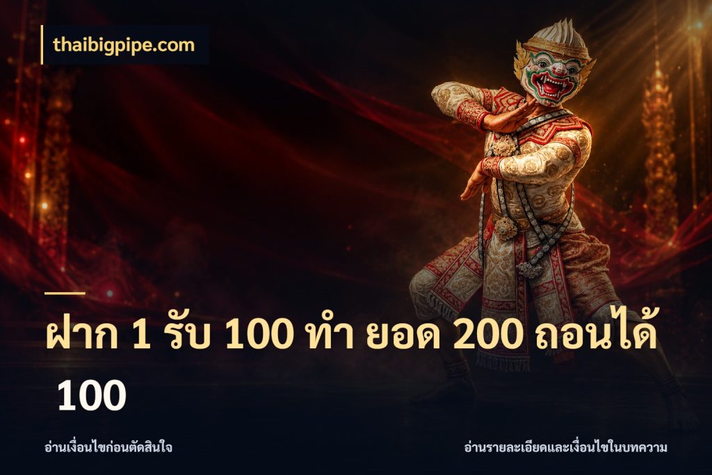 ฝาก 1 รับ 100 ทํา ยอด 200 ถอนได้ 100