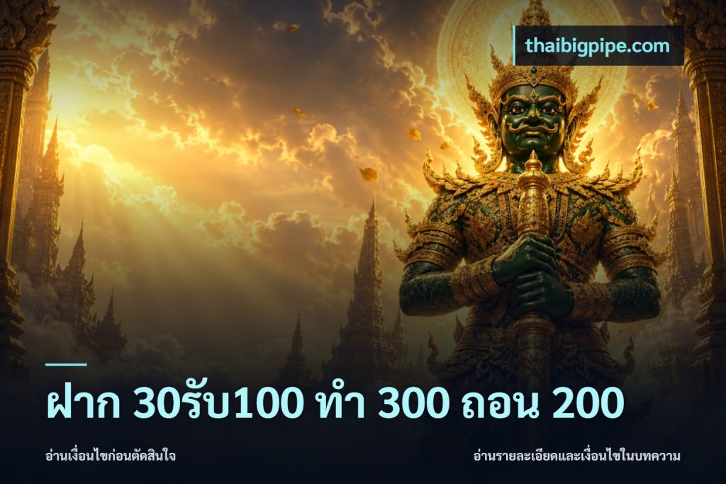 ฝาก 30รับ100 ทํา 300 ถอน 200