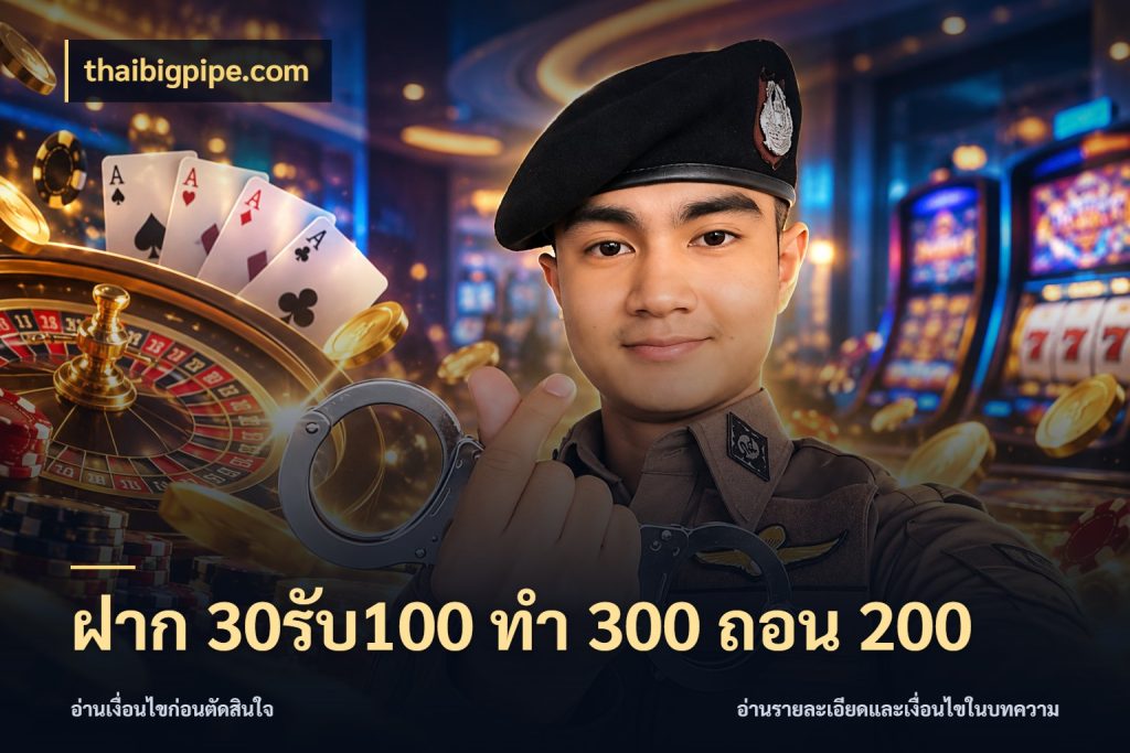 ฝาก 30รับ100 ทํา 300 ถอน 200