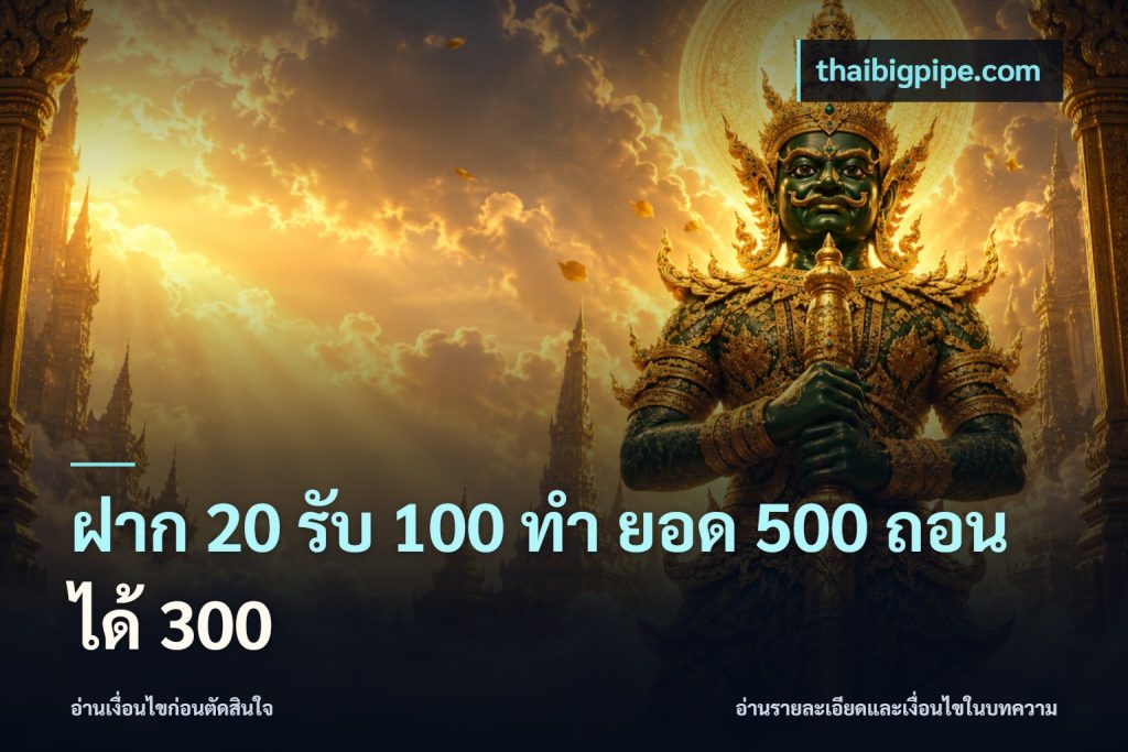 ฝาก 20 รับ 100 ทํา ยอด 500 ถอนได้ 300