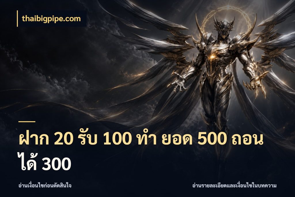 ฝาก 20 รับ 100 ทํา ยอด 500 ถอนได้ 300