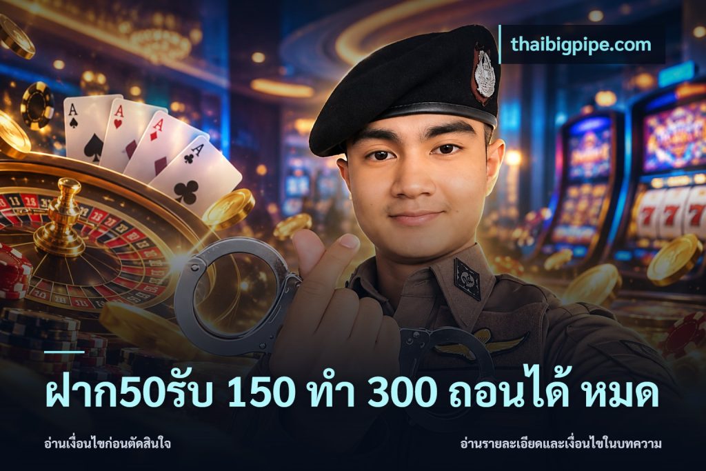 ฝาก50รับ 150 ทำ 300 ถอนได้ หมด