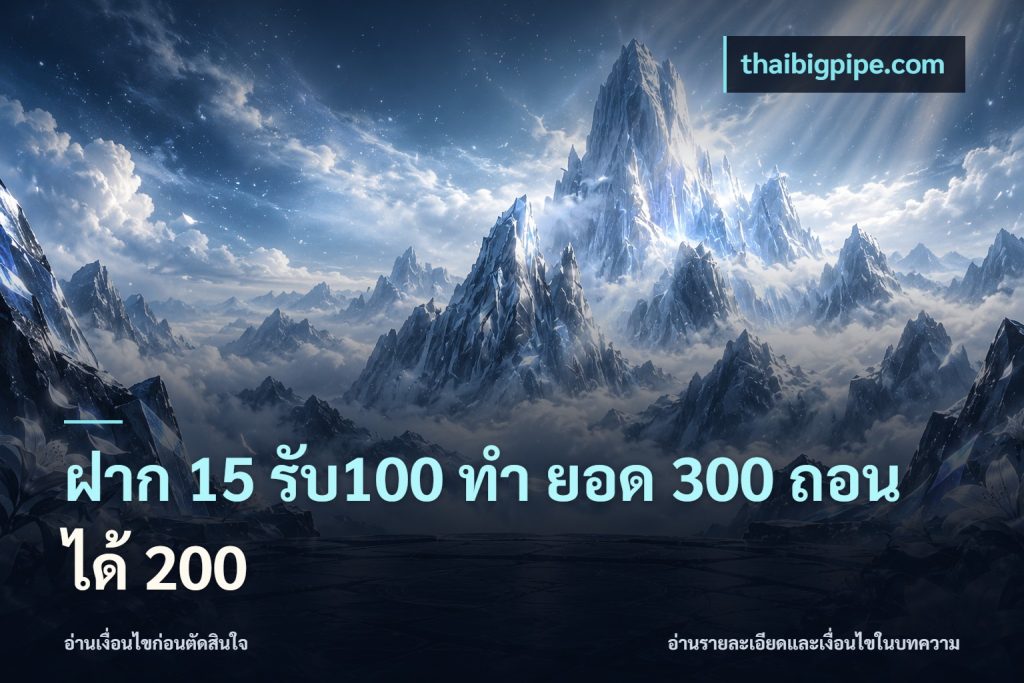 ฝาก 15 รับ100 ทํา ยอด 300 ถอนได้ 200