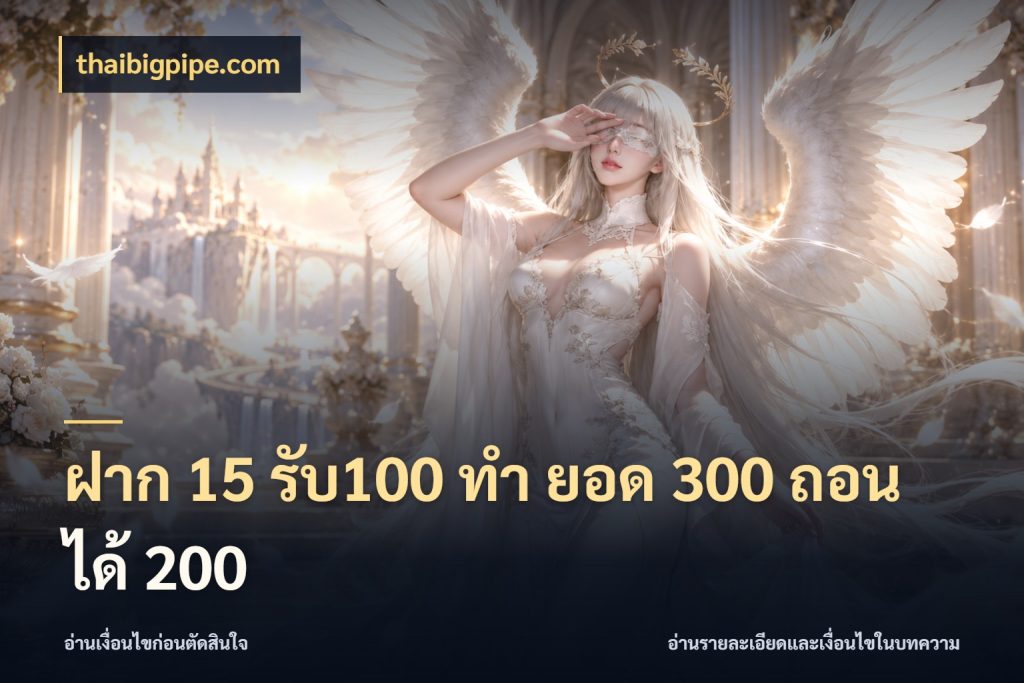 ฝาก 15 รับ100 ทํา ยอด 300 ถอนได้ 200