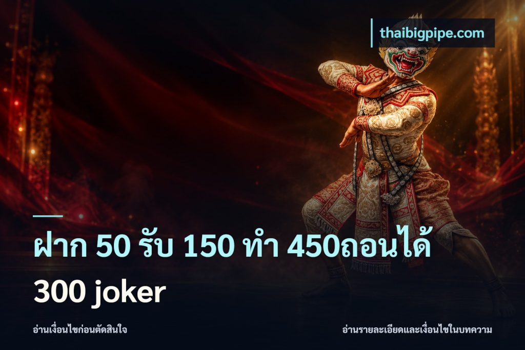 ฝาก 50 รับ 150 ทํา 450ถอนได้ 300 joker