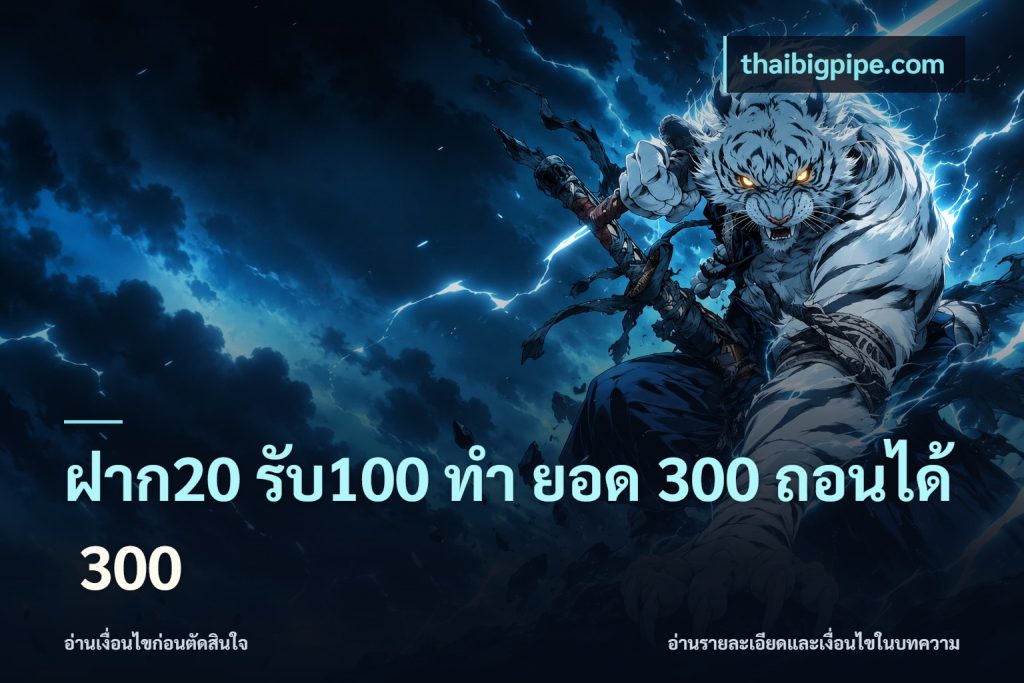 ฝาก20 รับ100 ทํา ยอด 300 ถอนได้ 300