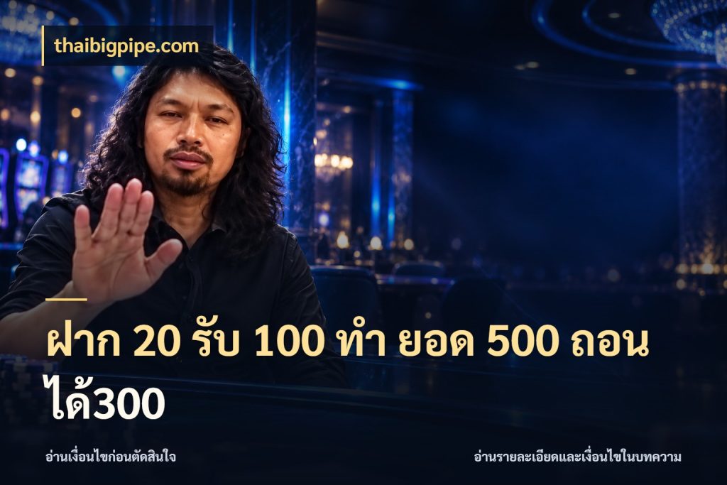 ฝาก 20 รับ 100 ทํา ยอด 500 ถอนได้300