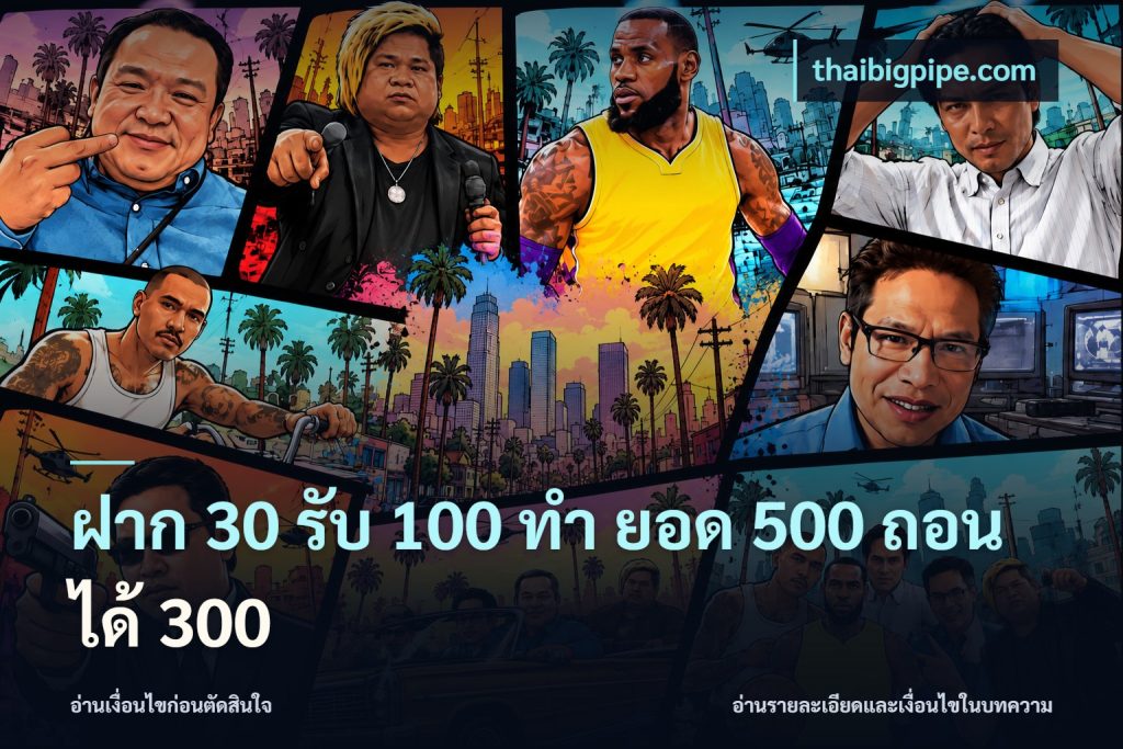 ฝาก 30 รับ 100 ทํา ยอด 500 ถอนได้ 300