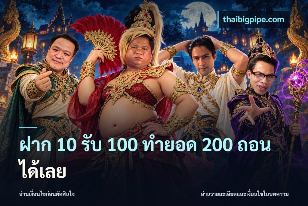 ฝาก 10 รับ 100 ทำยอด 200 ถอนได้เลย