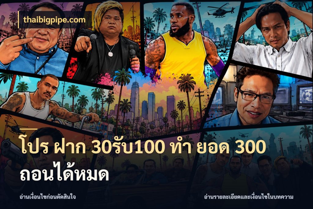 โปร ฝาก 30รับ100 ทํา ยอด 300 ถอนได้หมด
