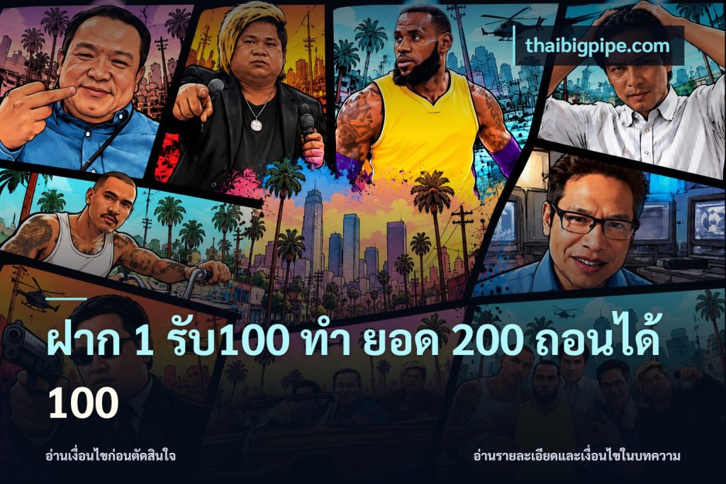 ฝาก 1 รับ100 ทํา ยอด 200 ถอนได้ 100