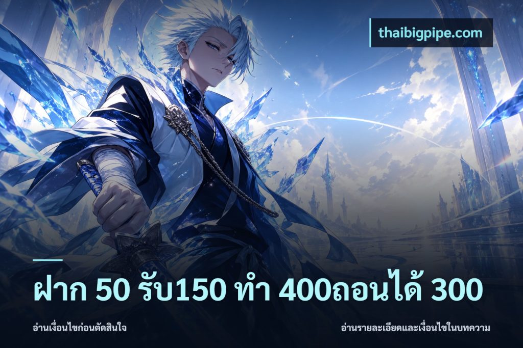 ฝาก 50 รับ150 ทํา 400ถอนได้ 300