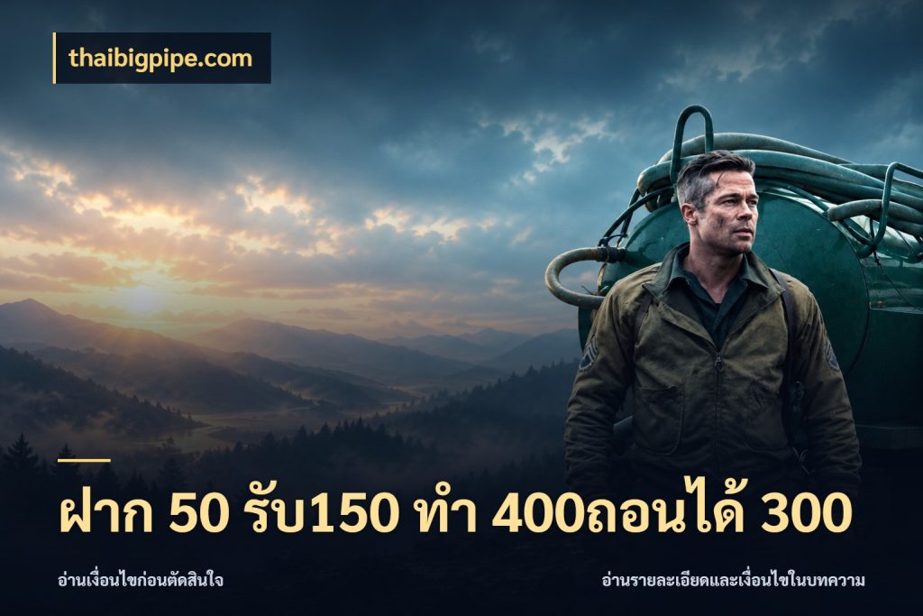 ฝาก 50 รับ150 ทํา 400ถอนได้ 300