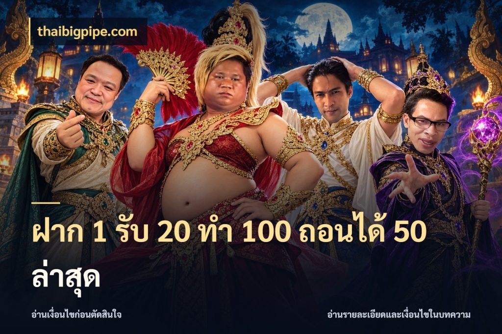 ฝาก 1 รับ 20 ทำ 100 ถอนได้ 50 ล่าสุด